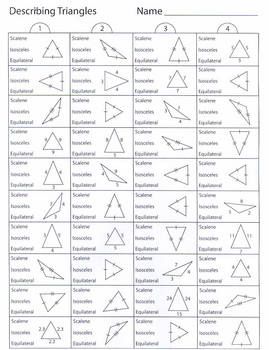 Scalene Isosceles And Equilateral Triangles Worksheet