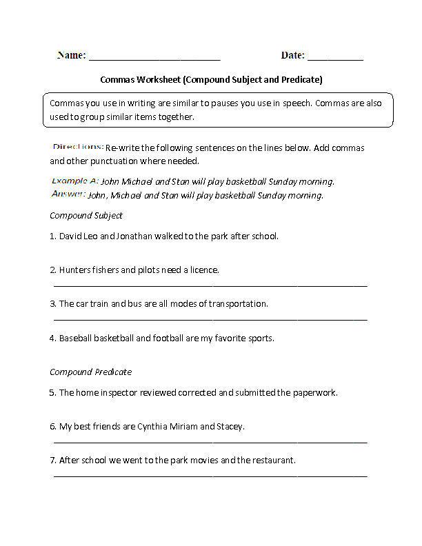 6th Grade Writing Sentences Worksheets Pdf