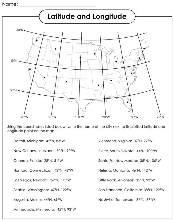 Latitude And Longitude Worksheets Pdf Answer Key