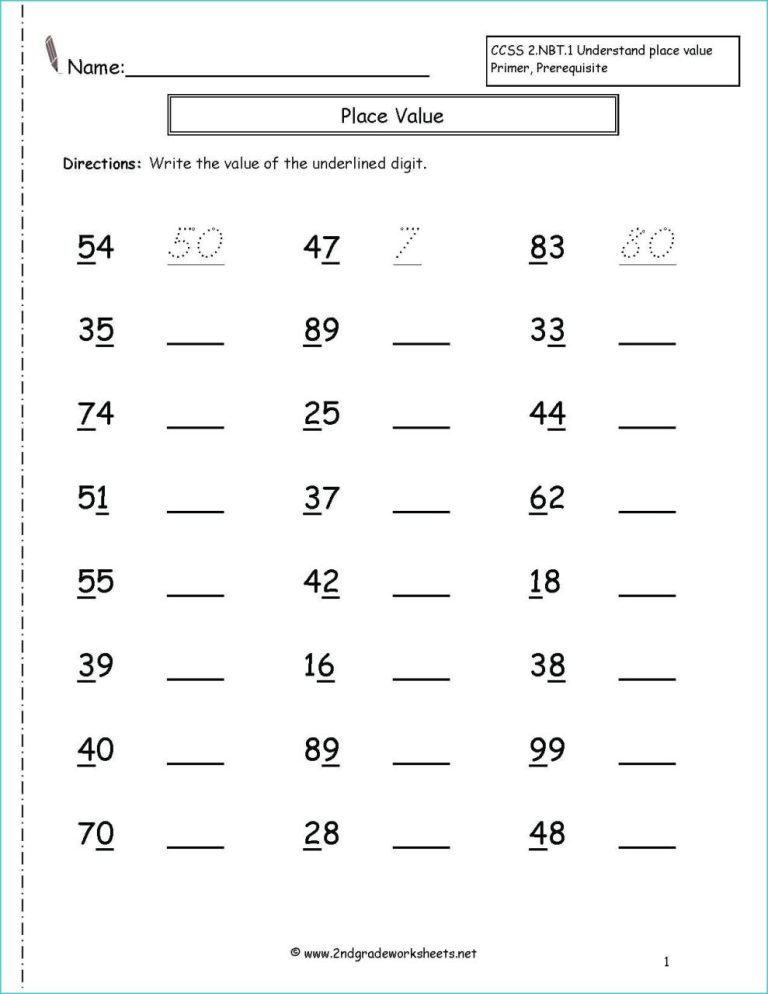 Grade 2 Worksheets