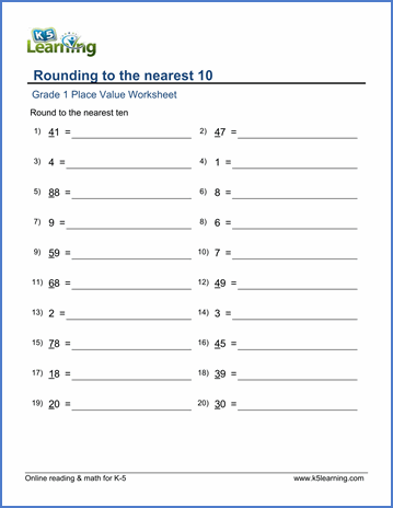 K5 Learning Math Grade 1