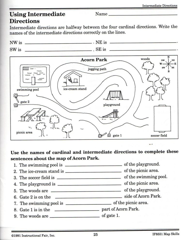 Directions Worksheet For Grade 3