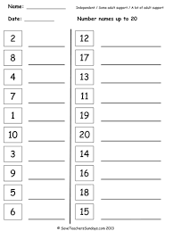 Maths Worksheet For Class 1 Number Names