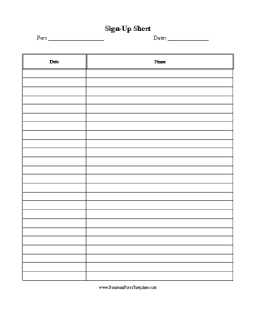 Printable Sign In Sheets