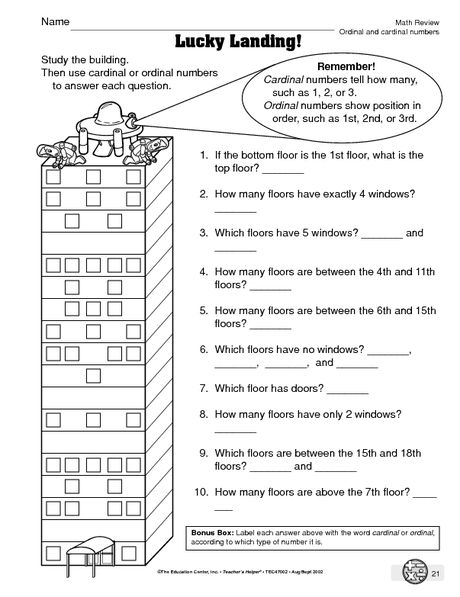 3rd Grade Ordinal Numbers Worksheet Pdf