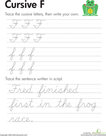 Cursive Handwriting Worksheets For 3rd Grade