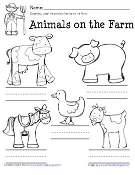 Farm Animals Worksheets For Kindergarten