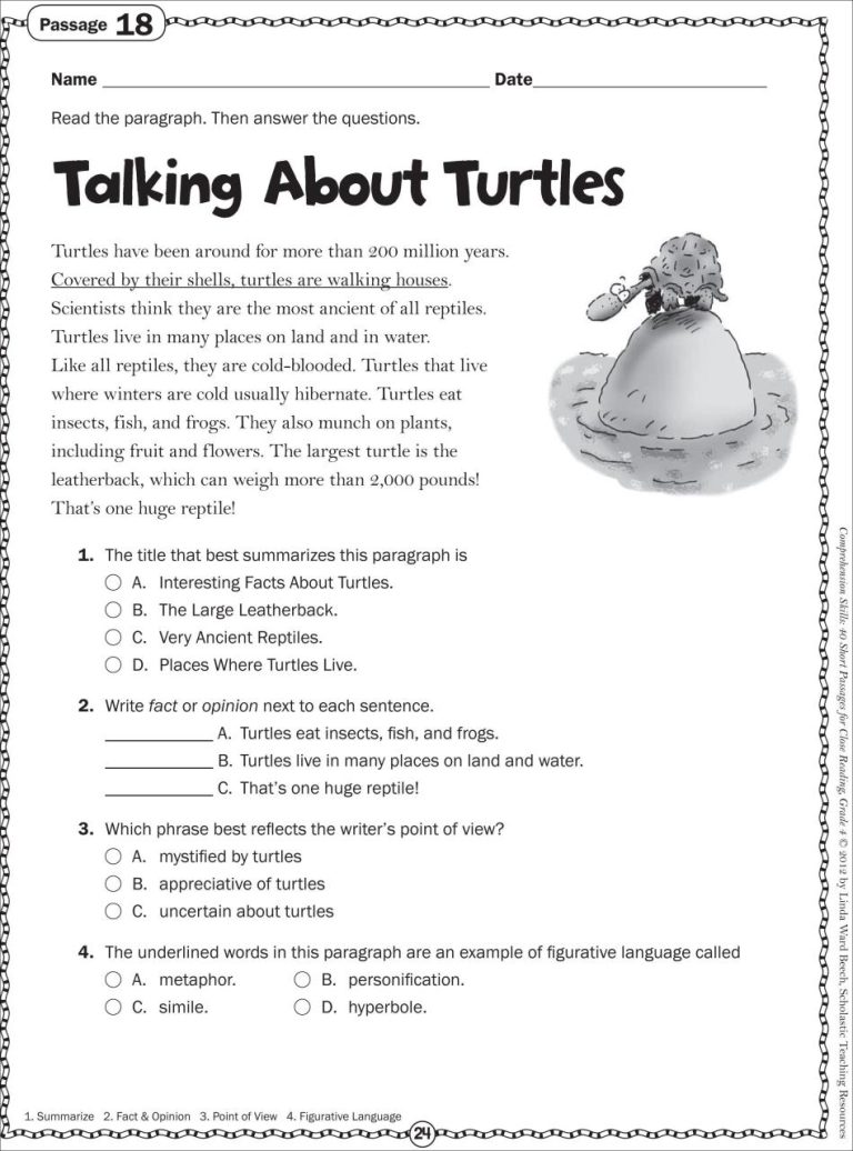 Printable Comprehension Worksheets For Grade 2