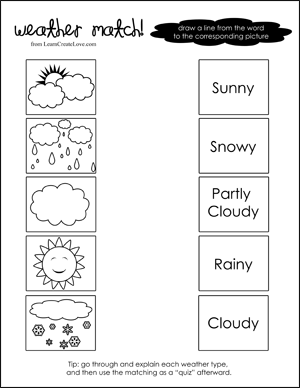 Kindergarten Weather Worksheets For Kids