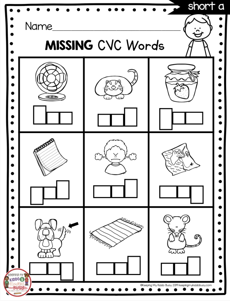 Printable Cvc Word Family Worksheets