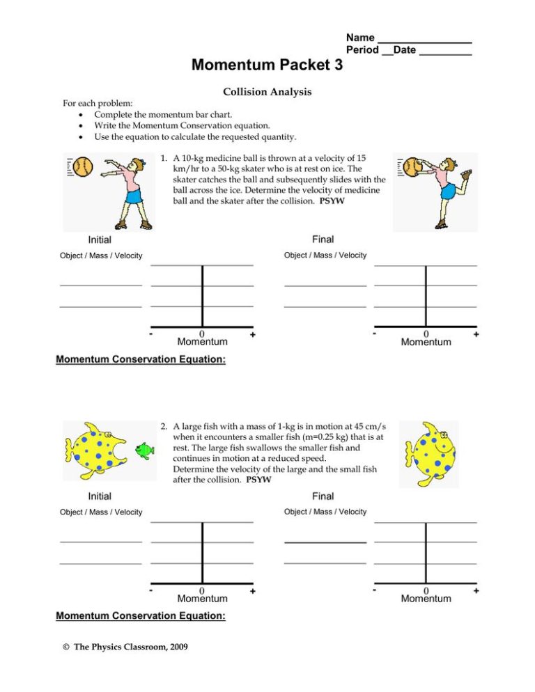 Momentum Worksheet 1 Answers