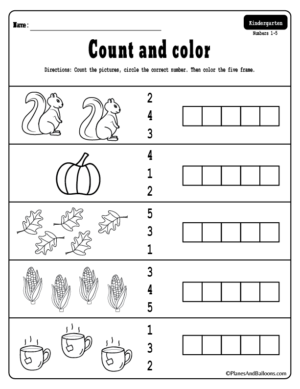 Preschool Counting Worksheets 1-10