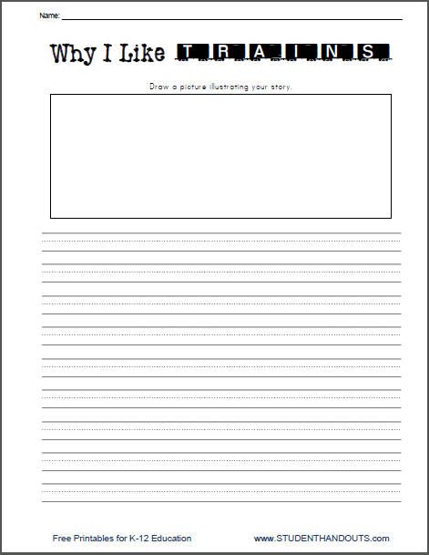 Kindergarten Writing Worksheets With Picture Box