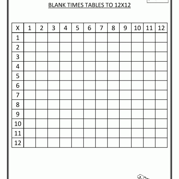 Printable Times Tables Worksheets 1-12