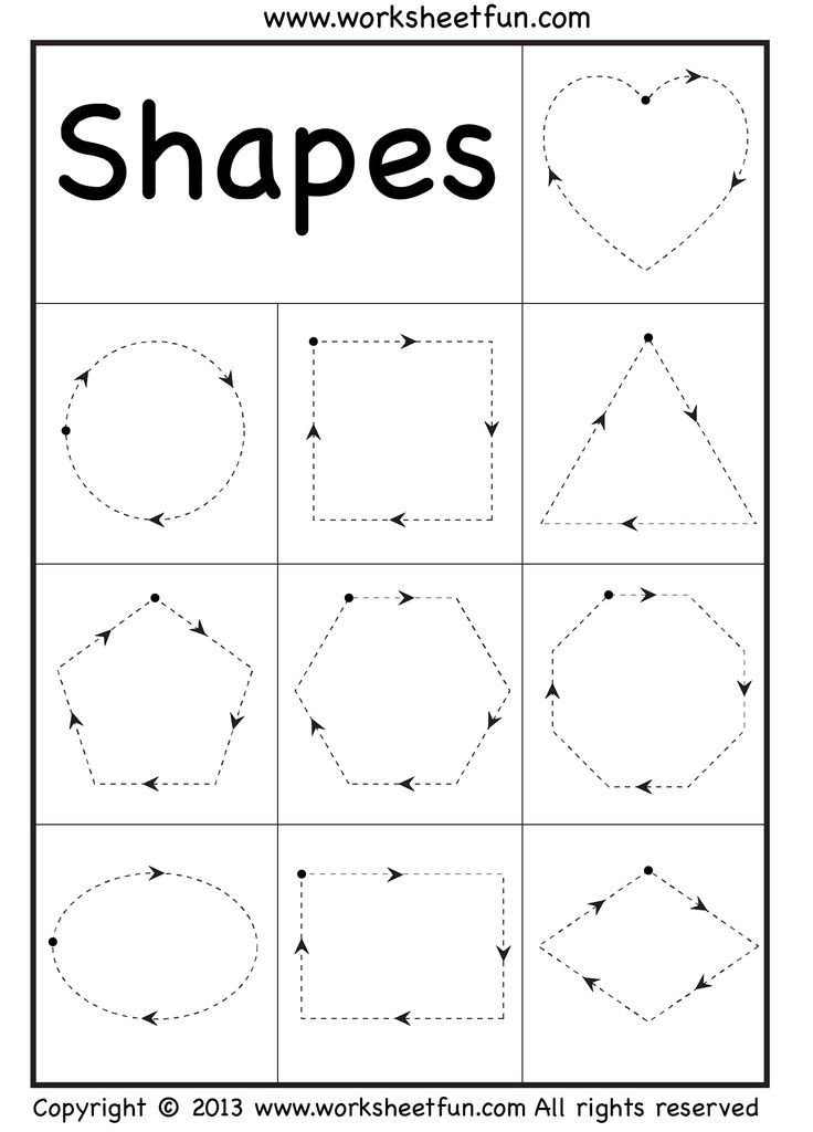 Tracing Shapes Worksheets Free