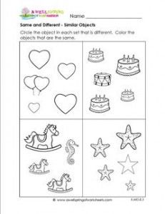 Same And Different Worksheets For Kids