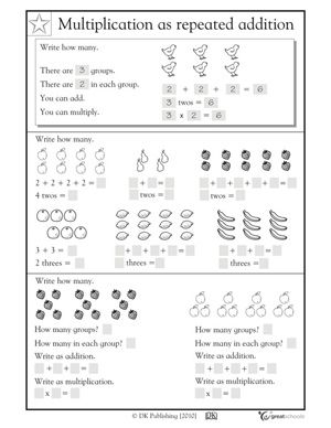 Repeated Addition Worksheets Free