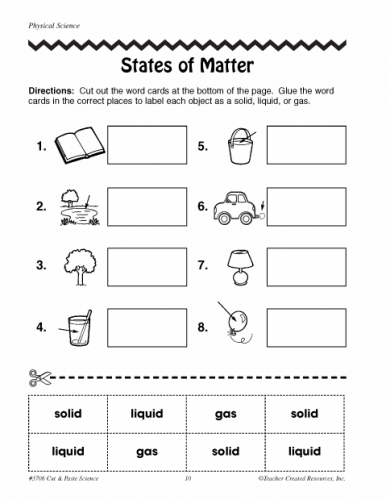 States Of Matter Worksheet Pdf Kindergarten