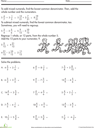 6th Grade Adding Similar Fractions Worksheets