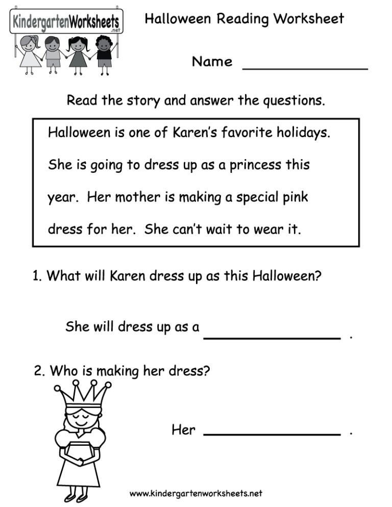 Reading Kindergarten Worksheets Printable