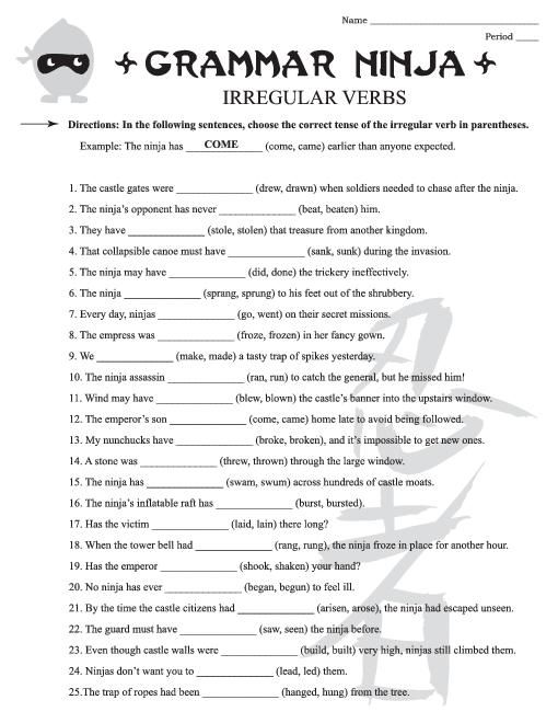 English Worksheets For Grade 3 Grammar