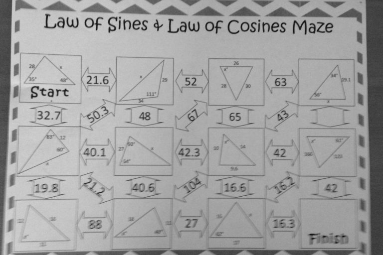 Law Of Sines Worksheet