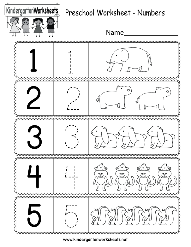 Preschool Number Worksheets Free