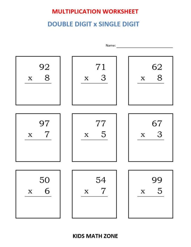 Multiplication Worksheets Grade 5 Pdf