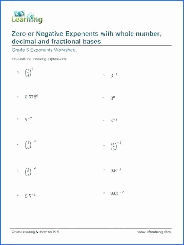 Grade 6 Exponents Worksheets Pdf