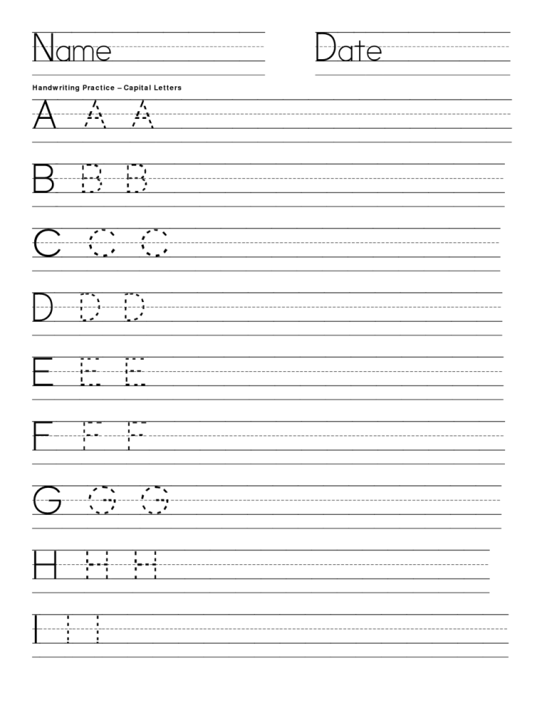 Cursive Practice Sheets For Kids