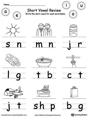 Short Vowel Worksheets Free