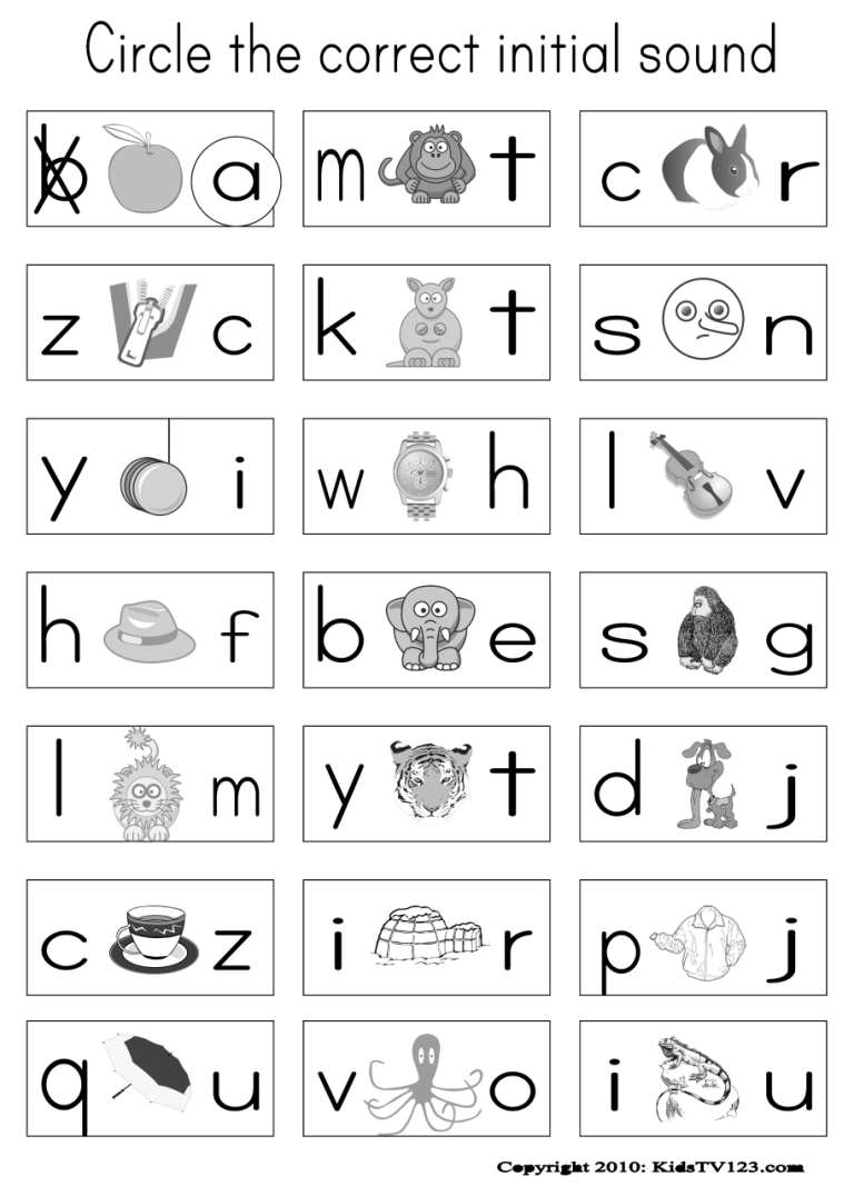 Free Phonics Worksheets For Preschoolers