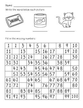 Missing Numbers Worksheet 1-100 Pdf