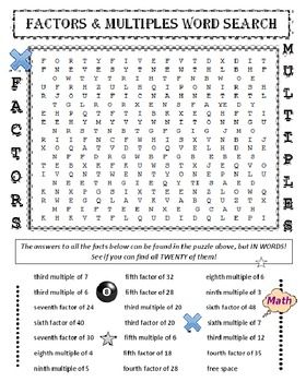 Fifth Grade Factors And Multiples Worksheet With Answers