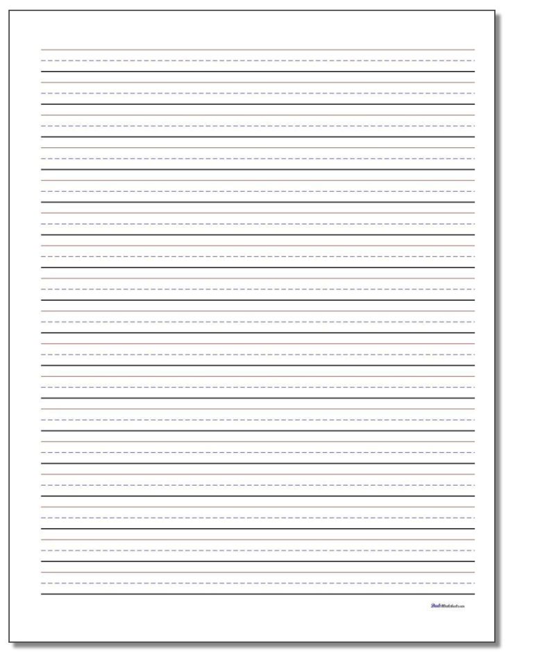 Handwriting Worksheets Printable 4 Line Page For English Writing Pdf