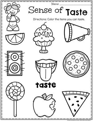 Senses Worksheet For Toddlers