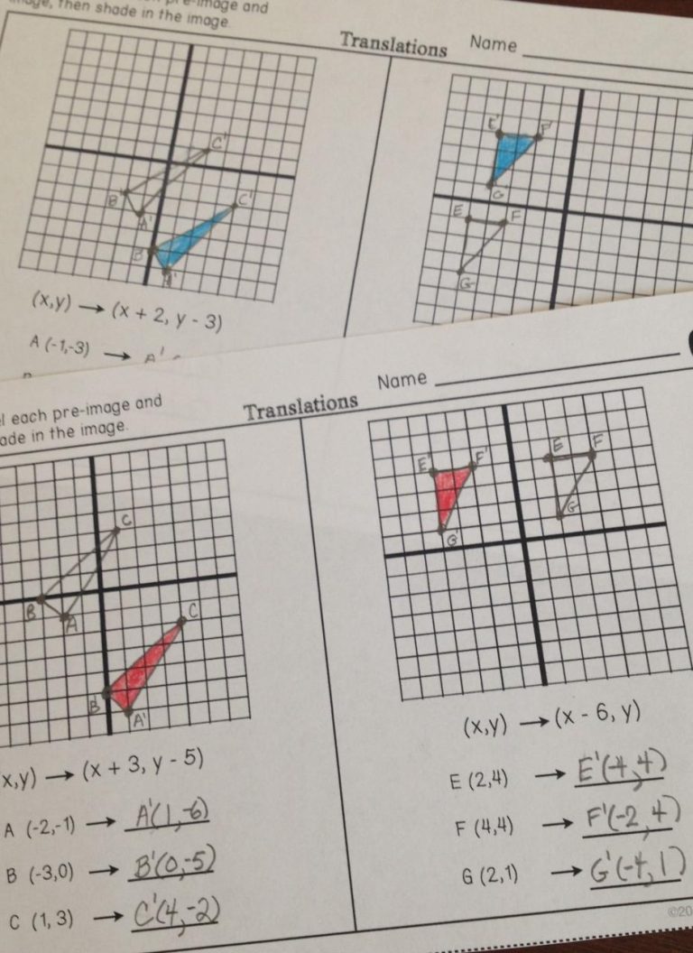 Rotations Worksheet 2 Answer Key