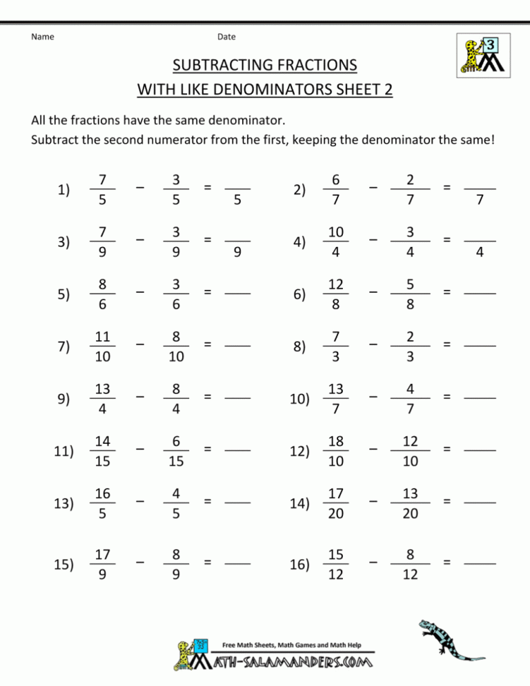 Dividing Fractions Worksheet Pdf Grade 7