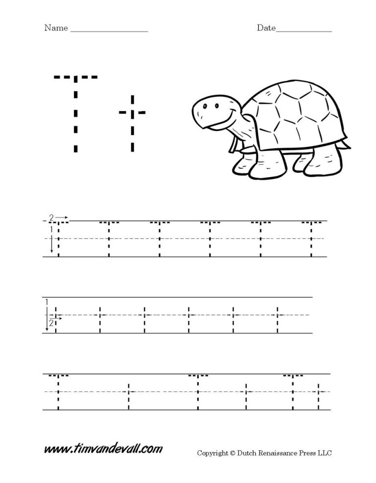 Letter T Worksheets Pre K