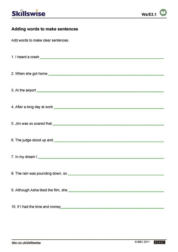 3rd Grade Sentence Structure Worksheets Pdf