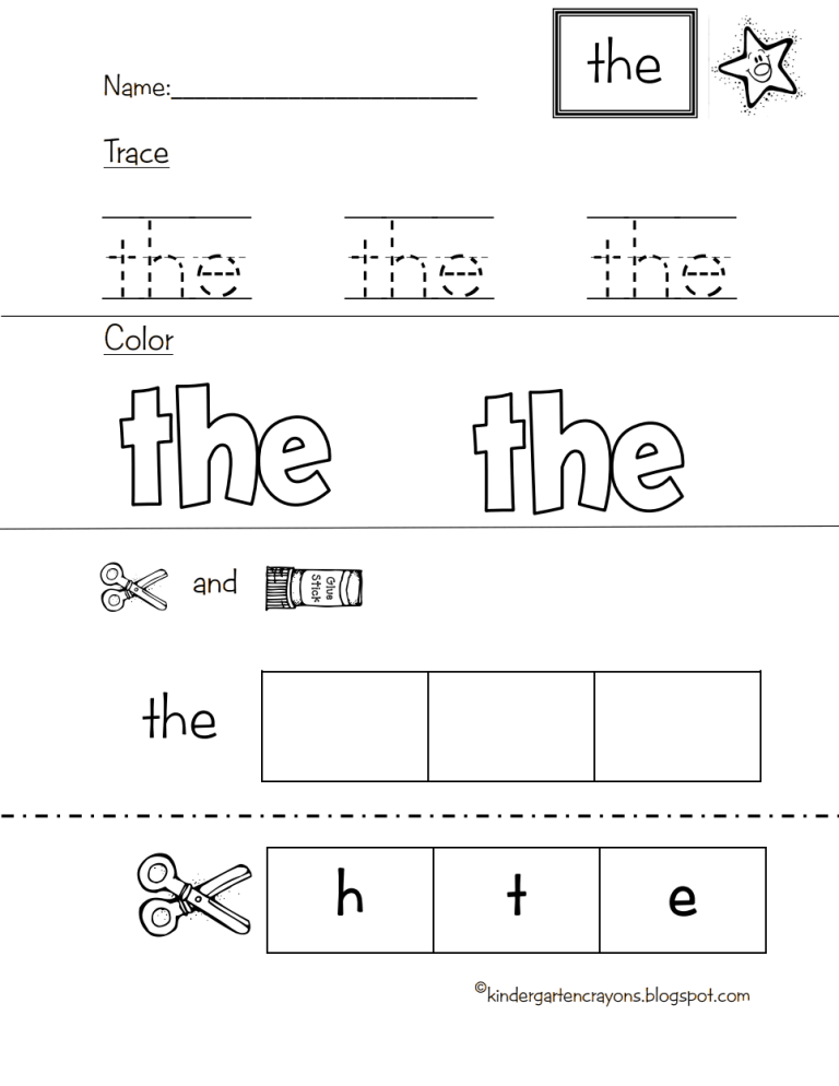 Printable Sight Words Worksheets Pdf