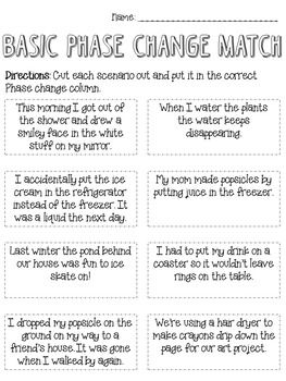 Phase Change Worksheet Key