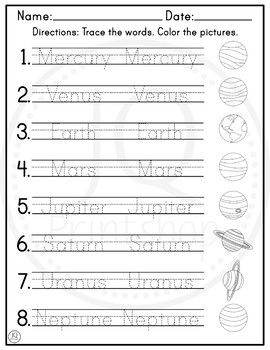 Solar System Worksheets For Kindergarten