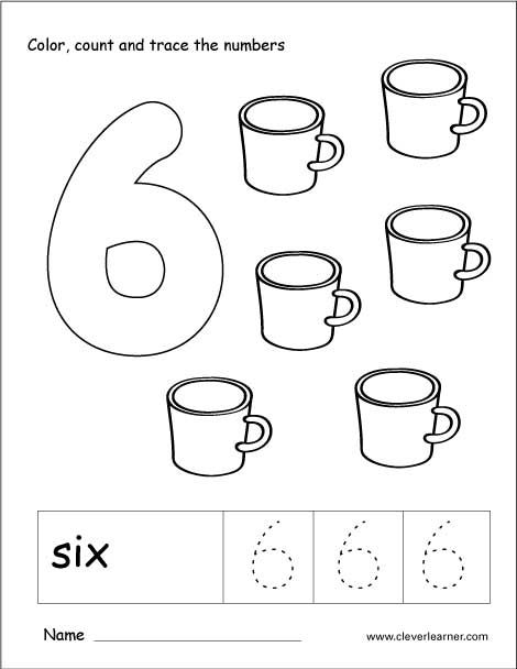 Number 6 Worksheets Printable