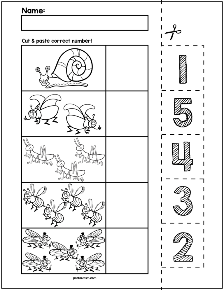 Counting Numbers 1-5 Worksheets