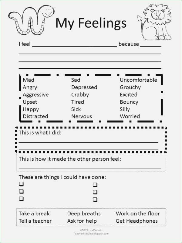 Counseling Therapy Worksheets For Kids