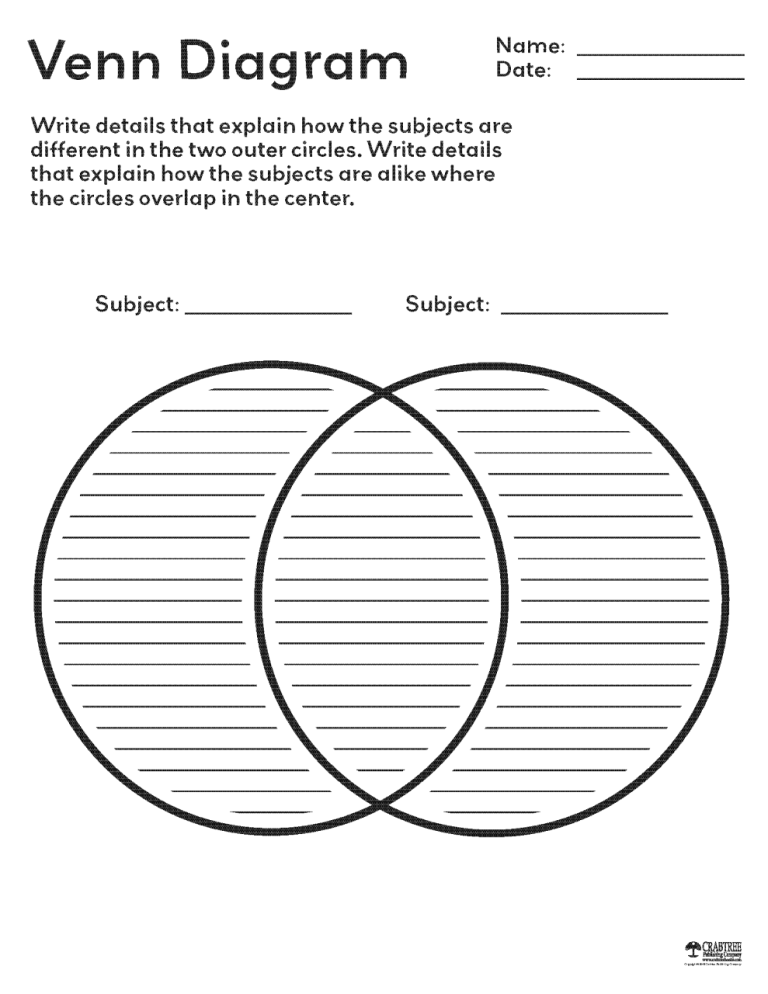 Venn Diagram Printable With Lines