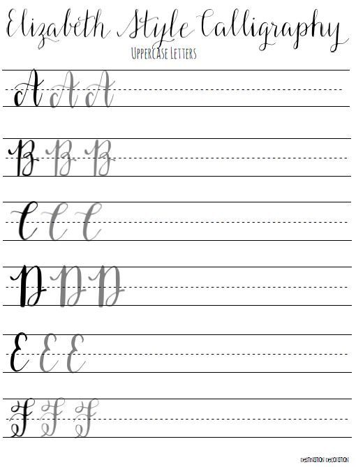 Free Letter Tracing Worksheets Calligraphy