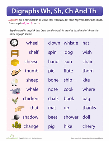 1st Grade Ch Words Worksheet