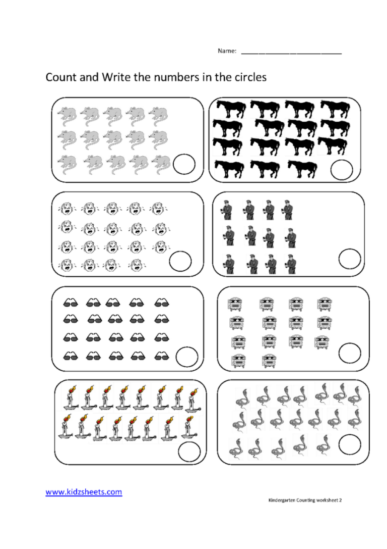 Free Counting Worksheets For Preschool